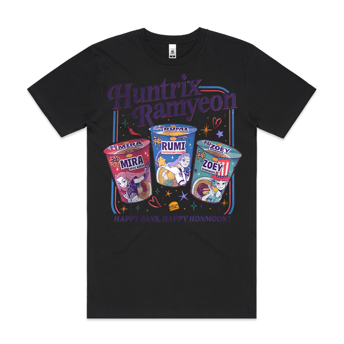 K-pop Demon Hunters Huntrix Ramyeon T-shirt Animation Movie Tee