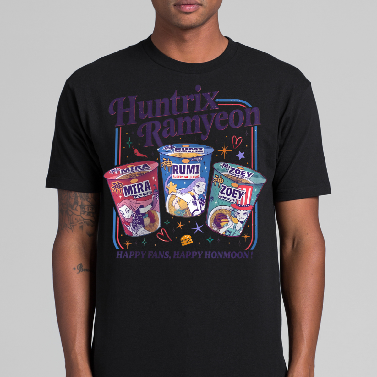 K-pop Demon Hunters Huntrix Ramyeon T-shirt Animation Movie Tee