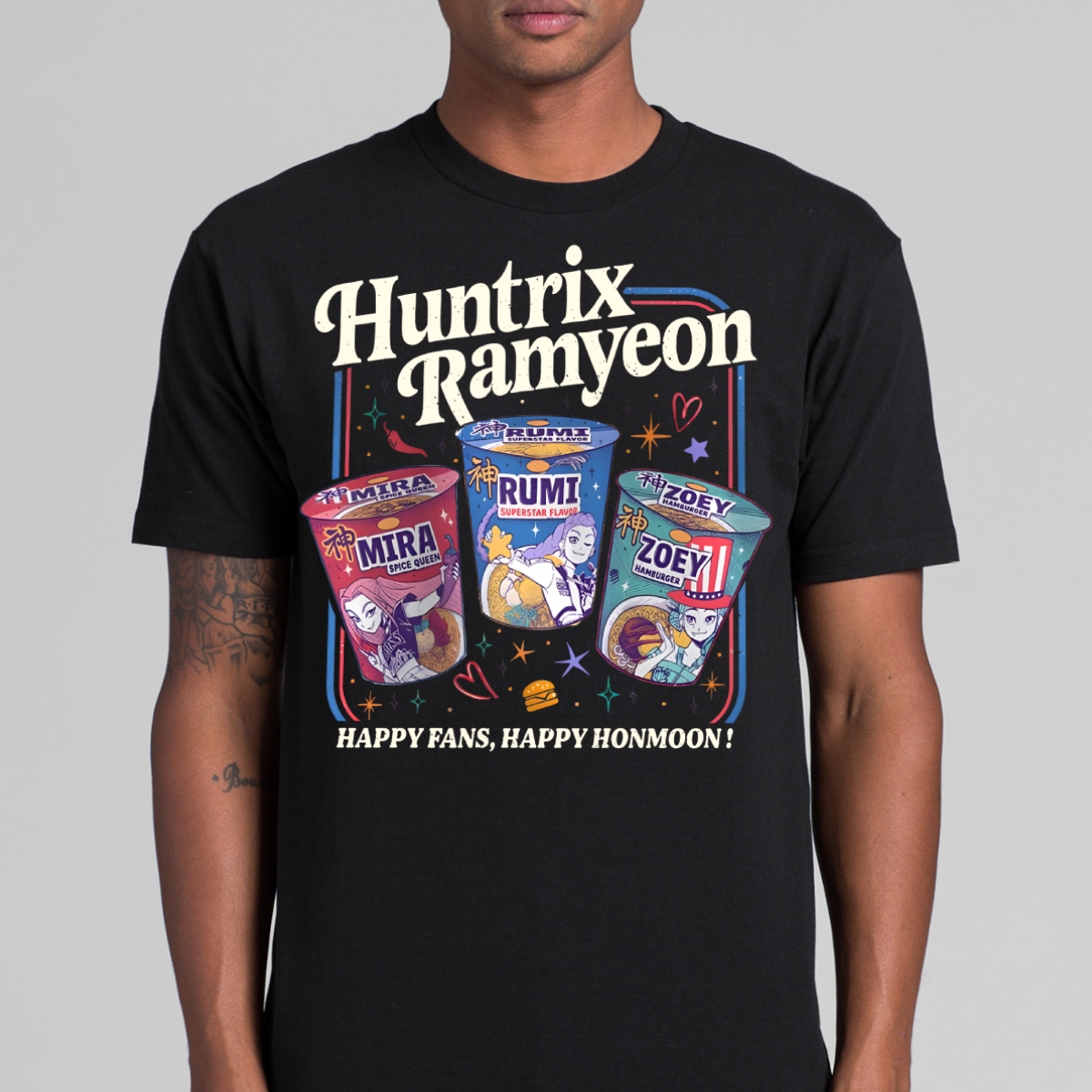 K-pop Demon Hunters Huntrix Ramyeon V2 T-shirt Animation Movie Tee
