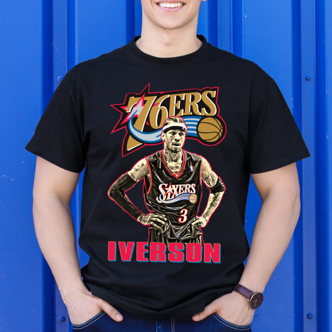 Allen Iverson NBA T-Shirt Sport Athlete Family Tee