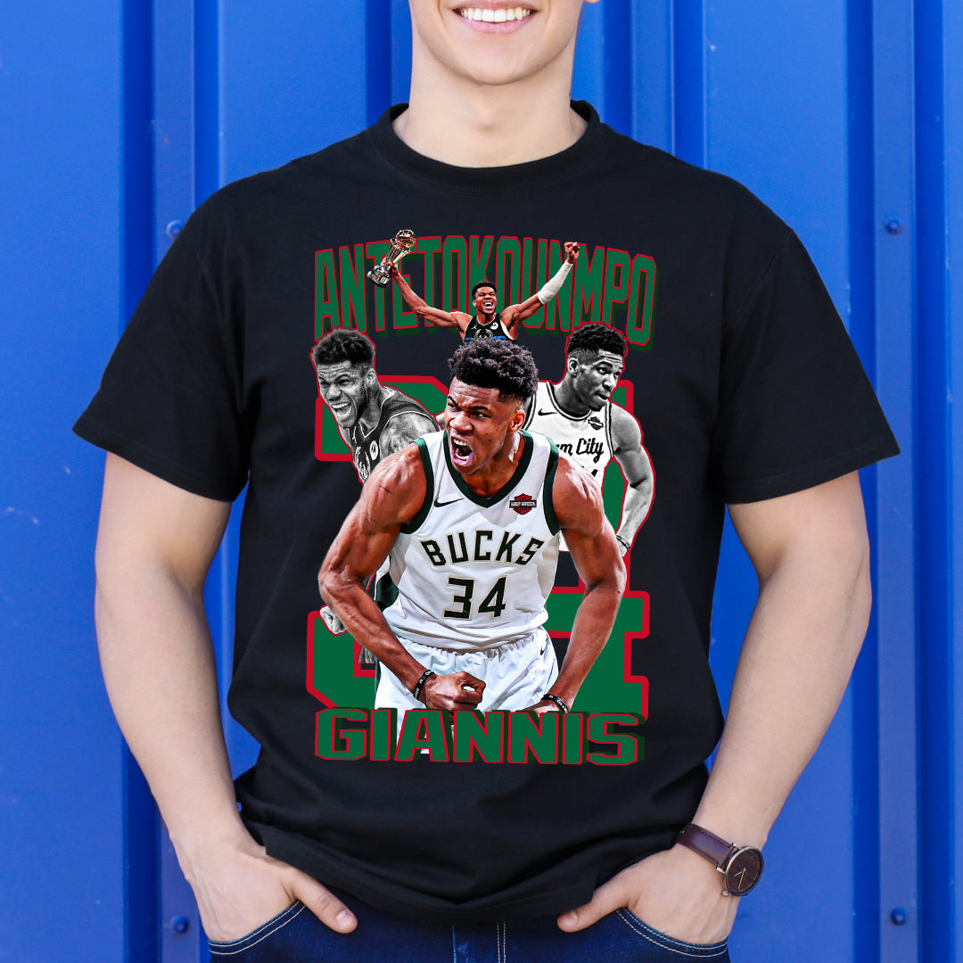 Giannis Antetokounmpo NBA T-Shirt Sport Athlete Family Tee