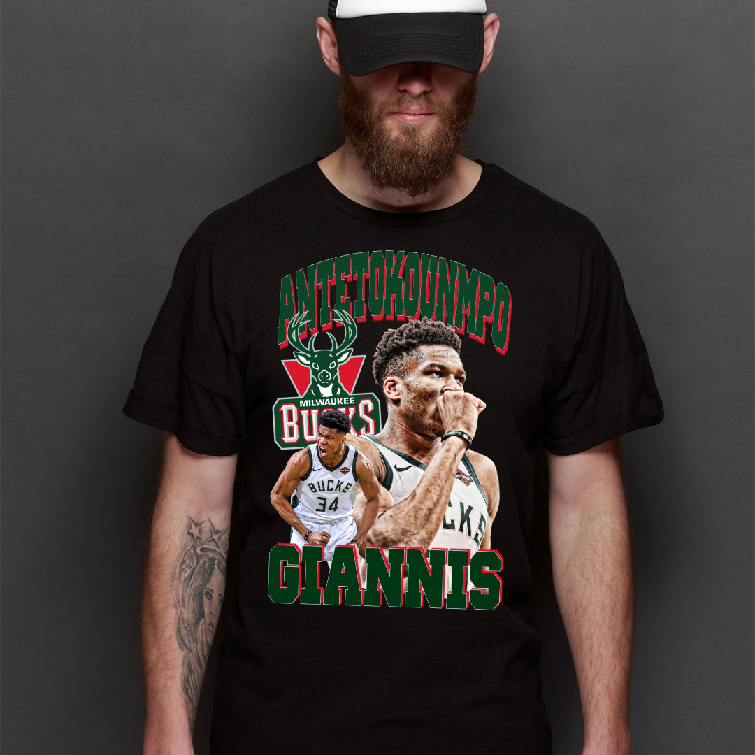 Giannis Antetokounmpo V2 NBA T-Shirt Sport Athlete Family Tee