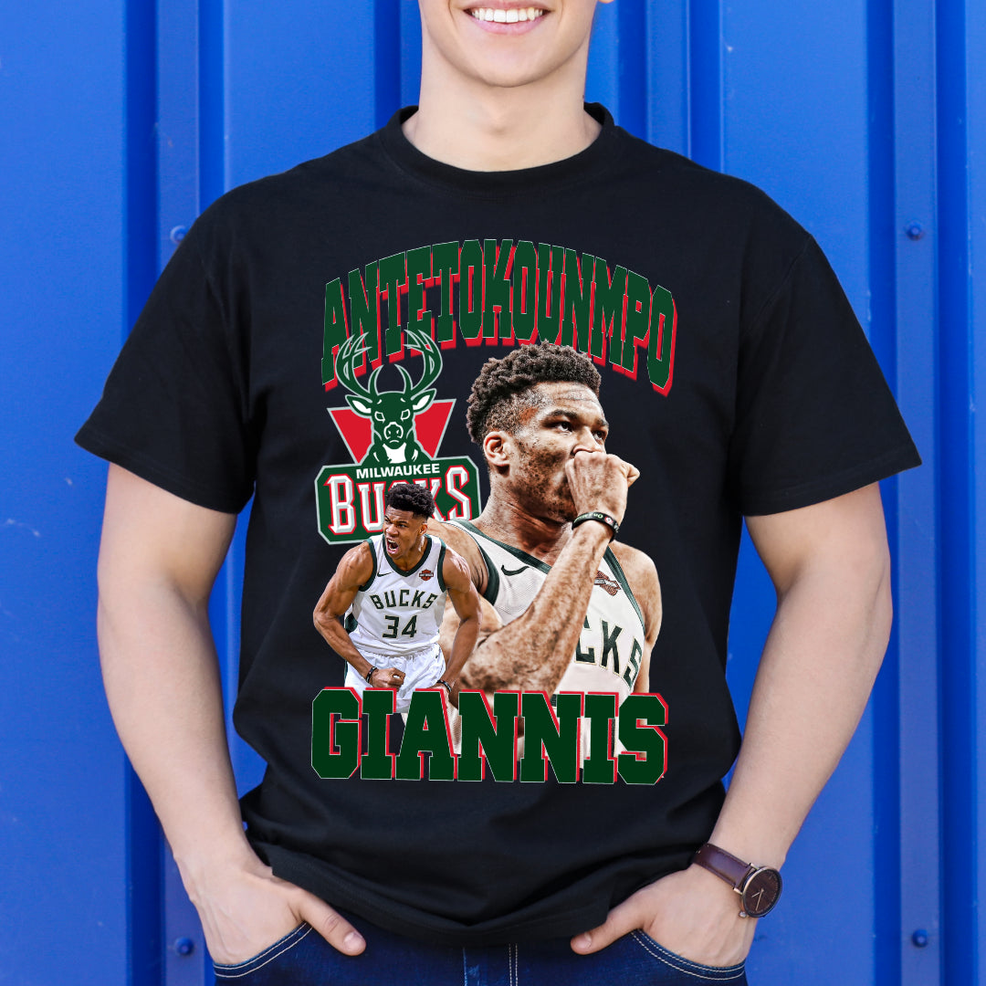 Giannis Antetokounmpo V2 NBA T-Shirt Sport Athlete Family Tee