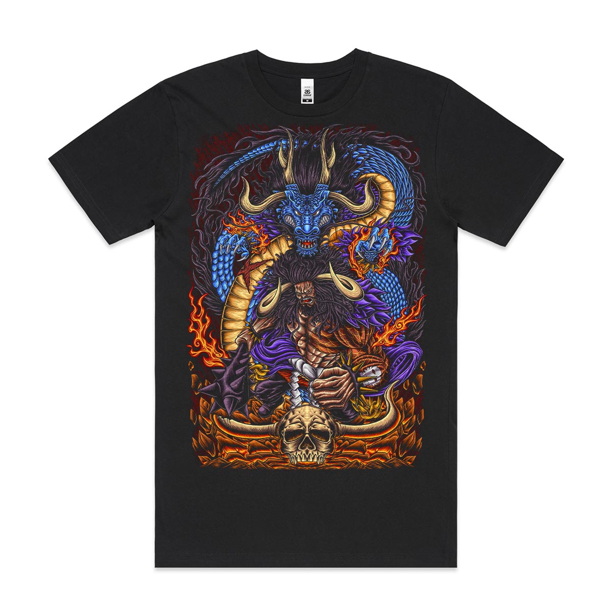 One Piece Kaido T-Shirt Cotton Block Tee Japanese Anime