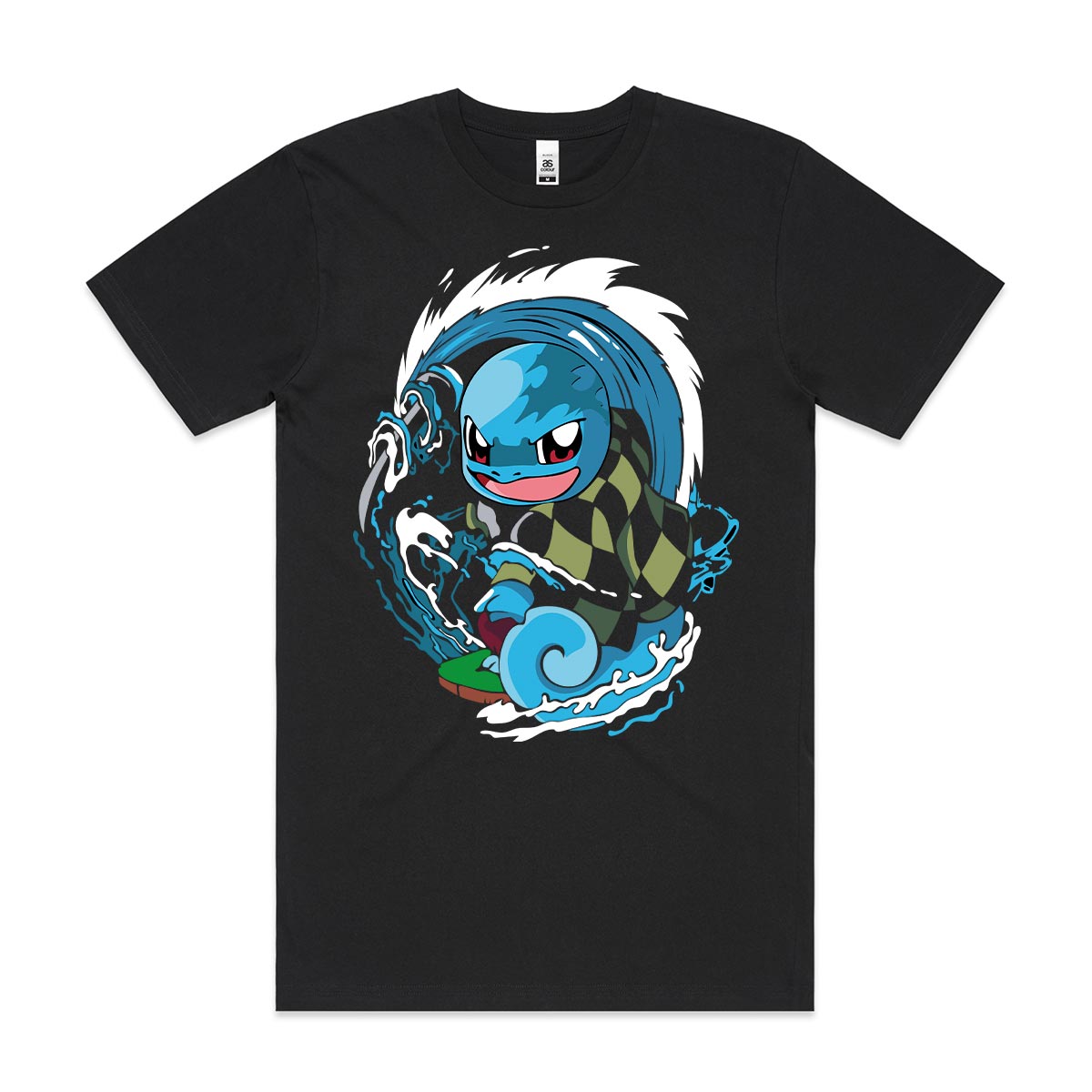 pokemon squirtle T-Shirt Cotton Block Tee Japanese anime