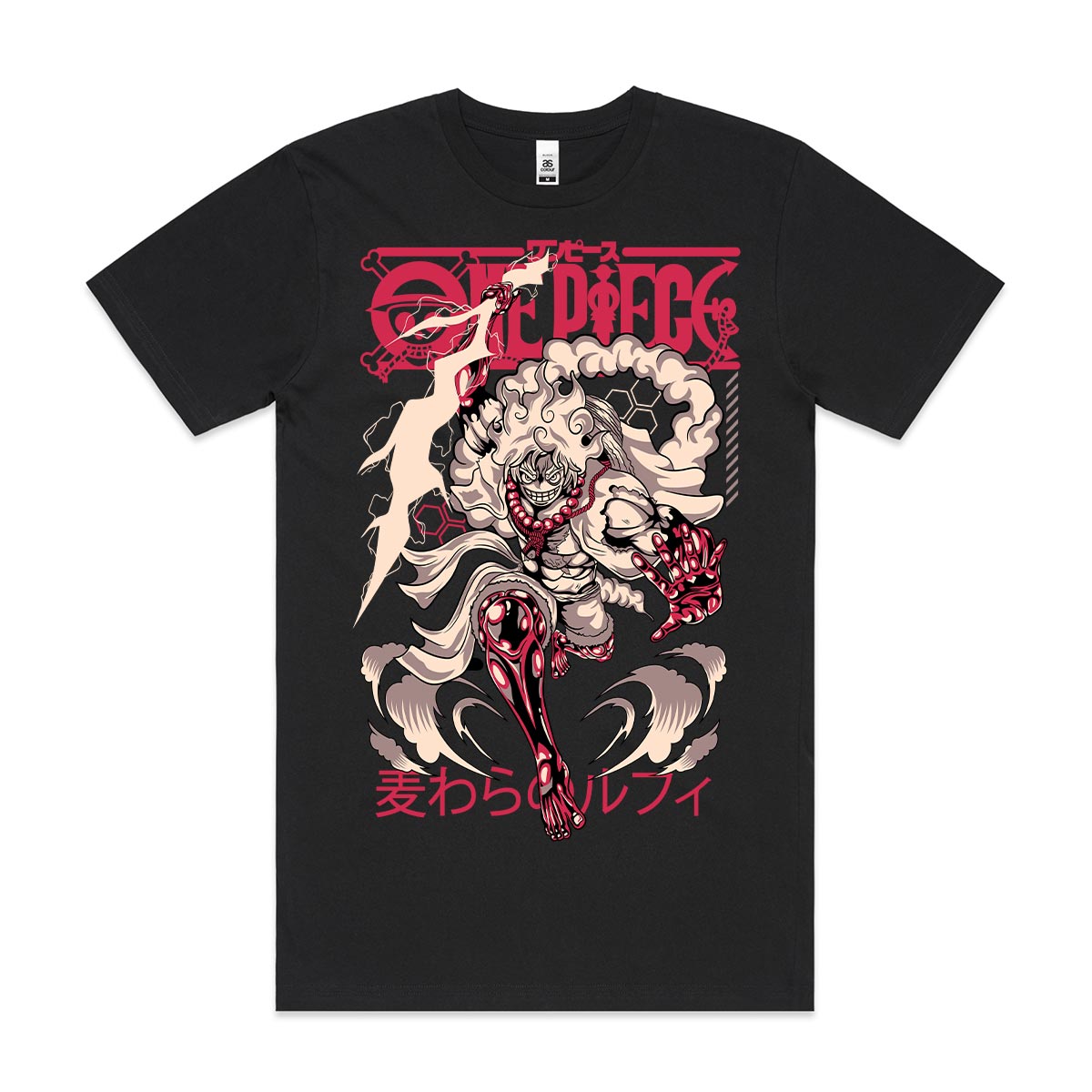 One Piece Luffy 4th Gear Ver5 T-Shirt Cotton Block Tee Japanese anime