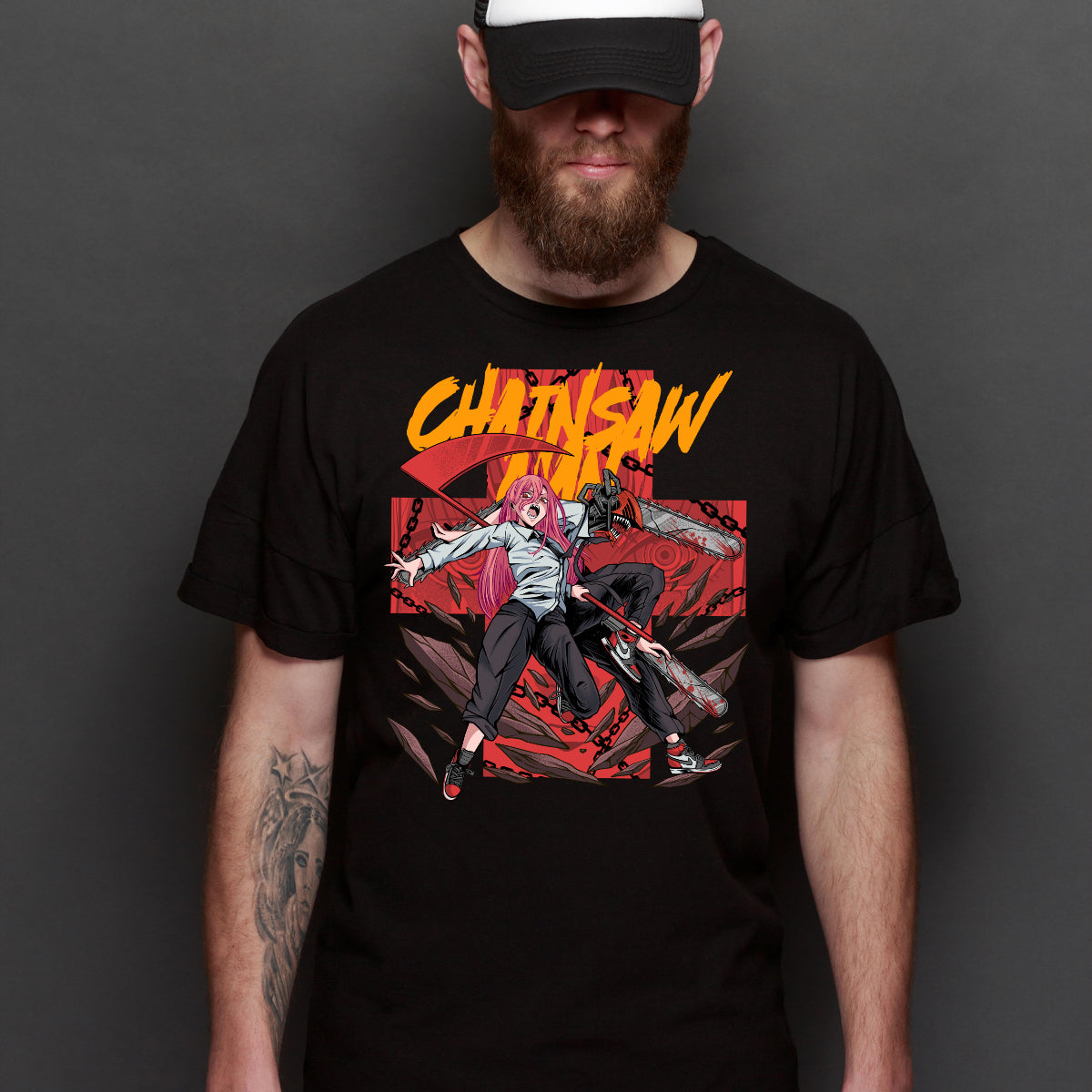 Chainsaw Man V3 T-Shirt Cotton Block Tee Japanese anime Tee