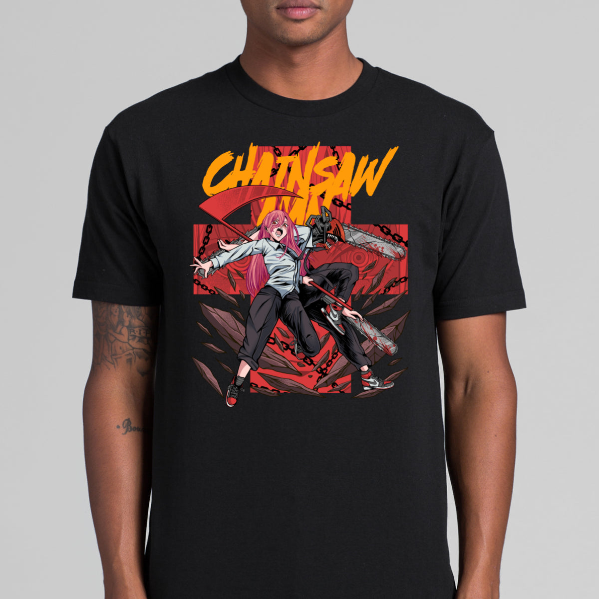 Chainsaw Man V3 T-Shirt Cotton Block Tee Japanese anime Tee