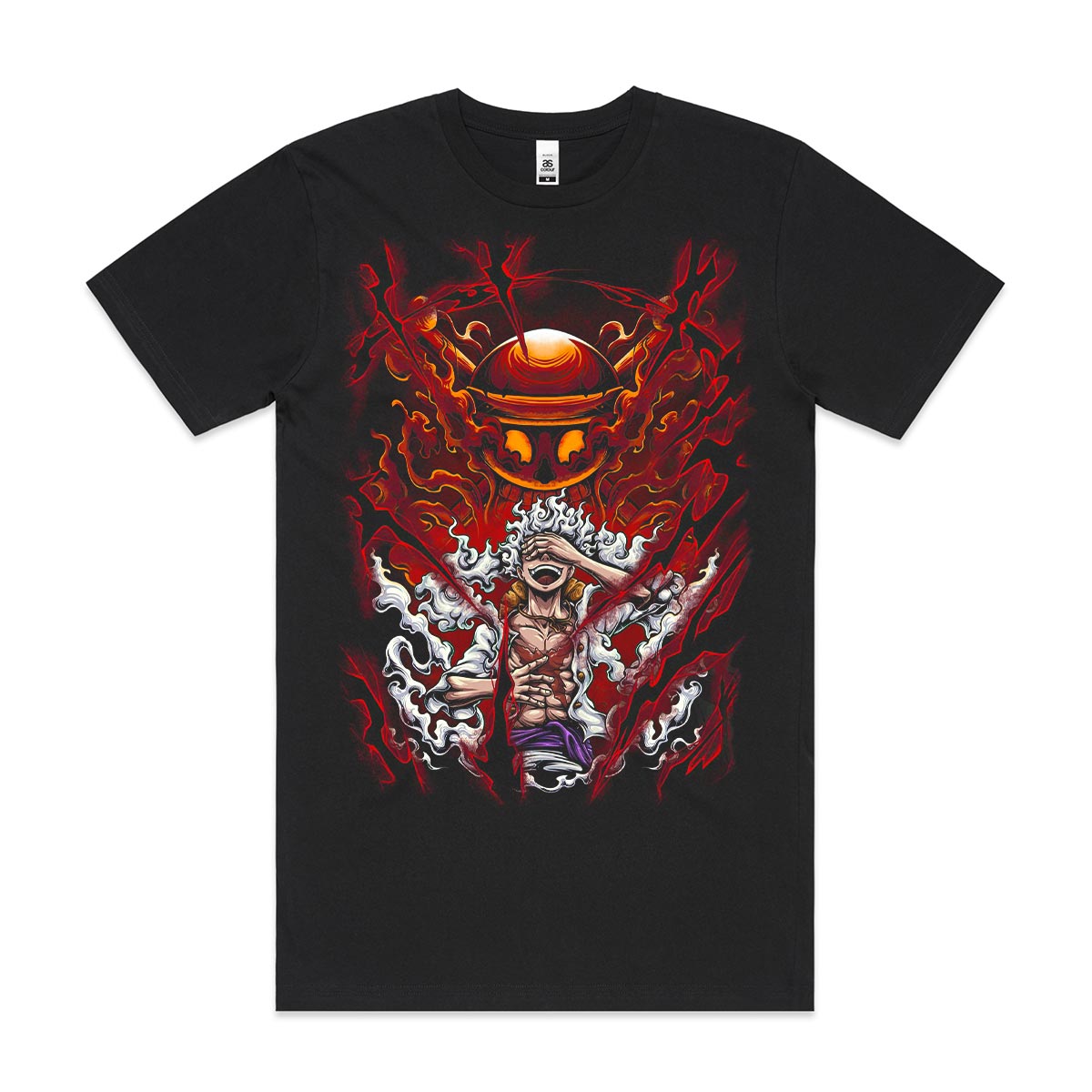 One Piece Luffy Gear 5 T-Shirt Cotton Block Tee Japanese Anime