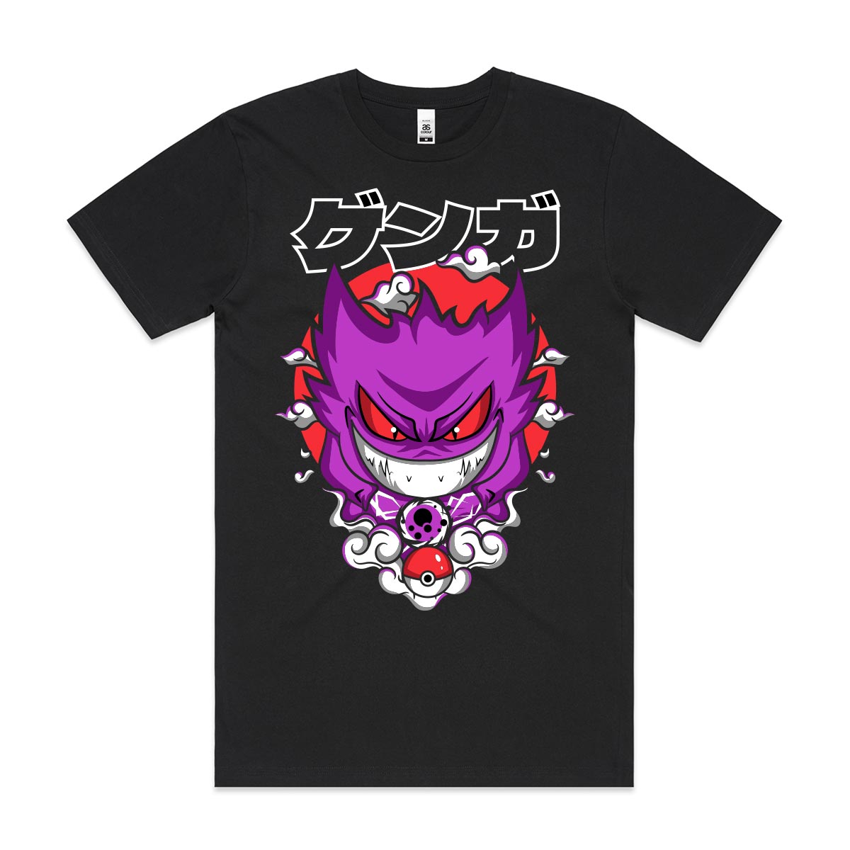 Pokemon Gengar T-Shirt Cotton Block Tee Japanese anime