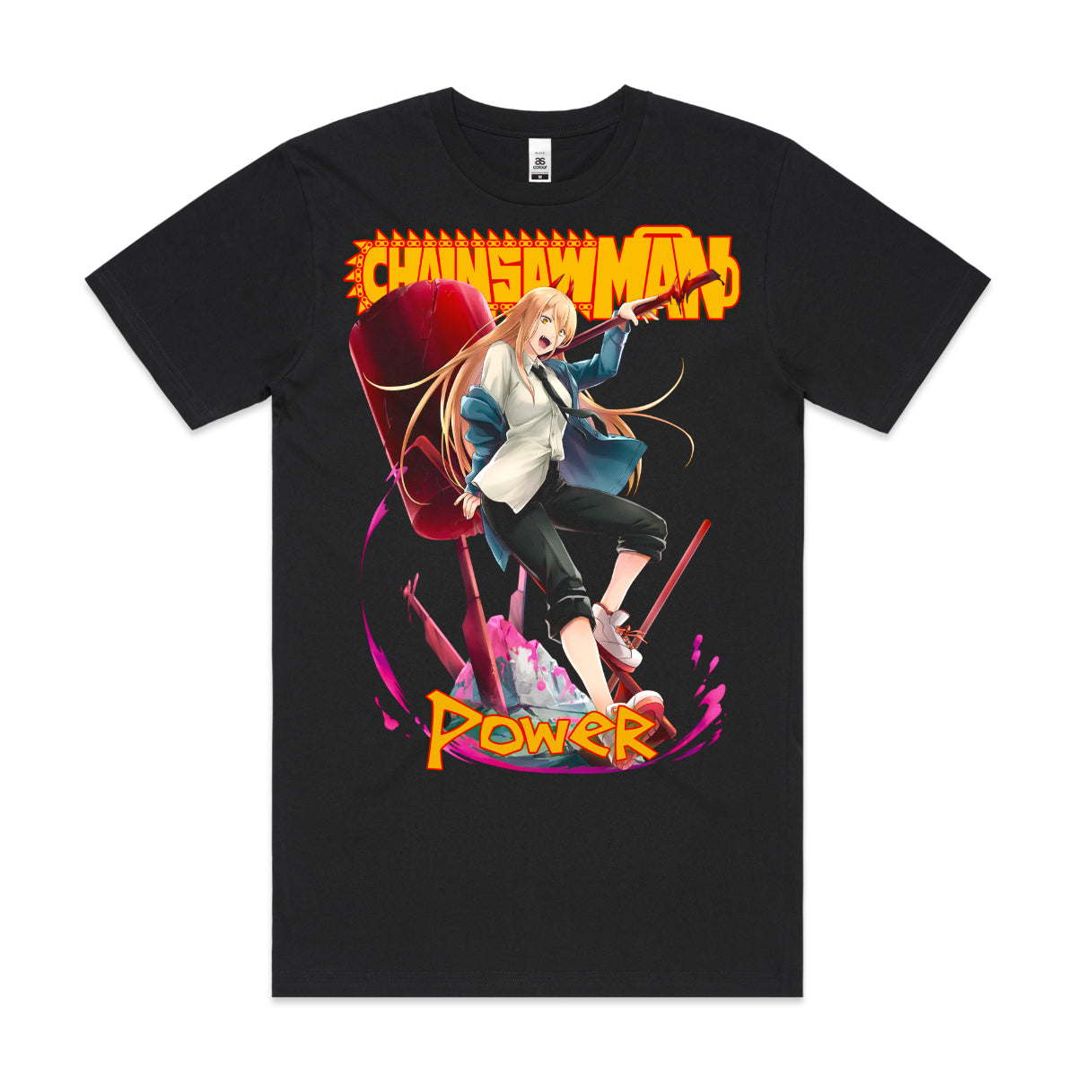 Chainsaw Man V6 T-Shirt Cotton Block Tee Japanese anime Tee