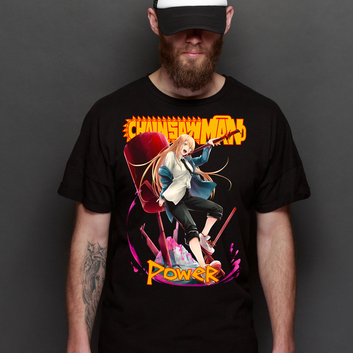 Chainsaw Man V6 T-Shirt Cotton Block Tee Japanese anime Tee