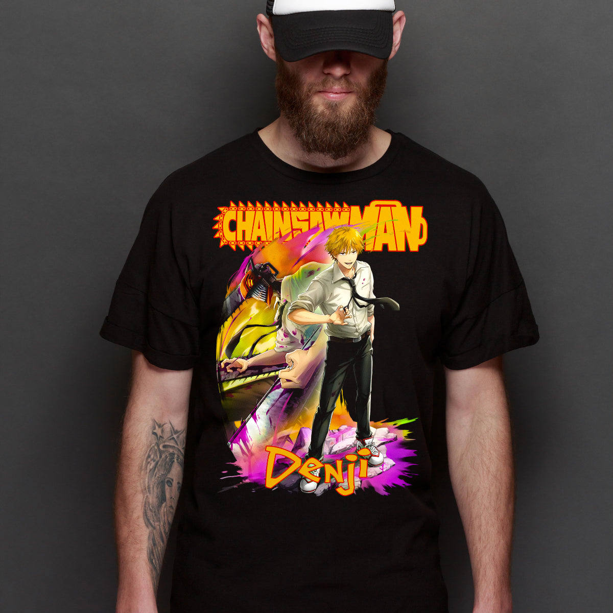 Chainsaw Man V7 T-Shirt Cotton Block Tee Japanese anime Tee