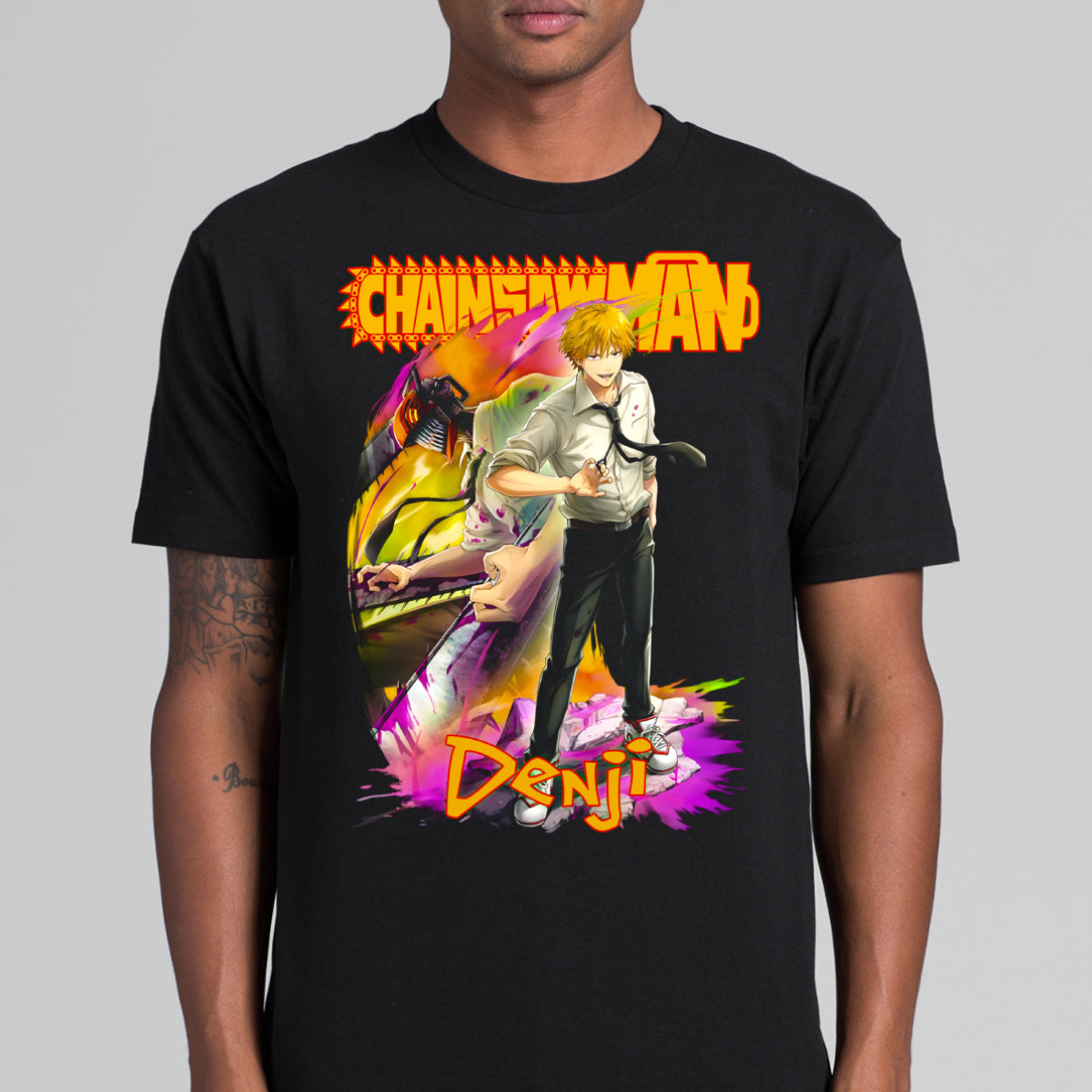 Chainsaw Man V7 T-Shirt Cotton Block Tee Japanese anime Tee