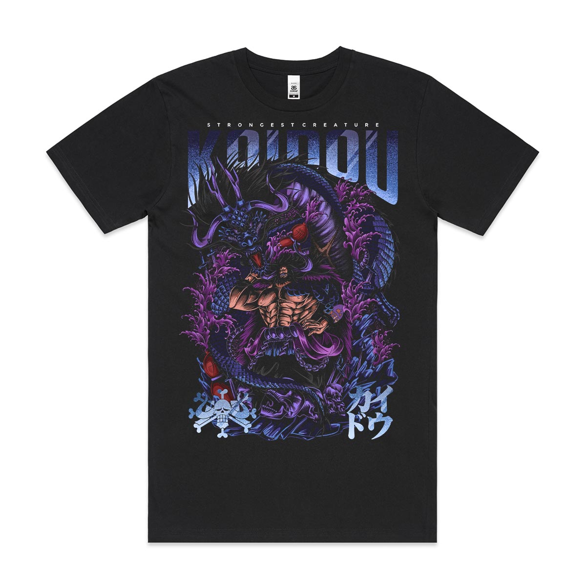 One Piece Kaido SS T-Shirt Cotton Block Tee Japanese Anime