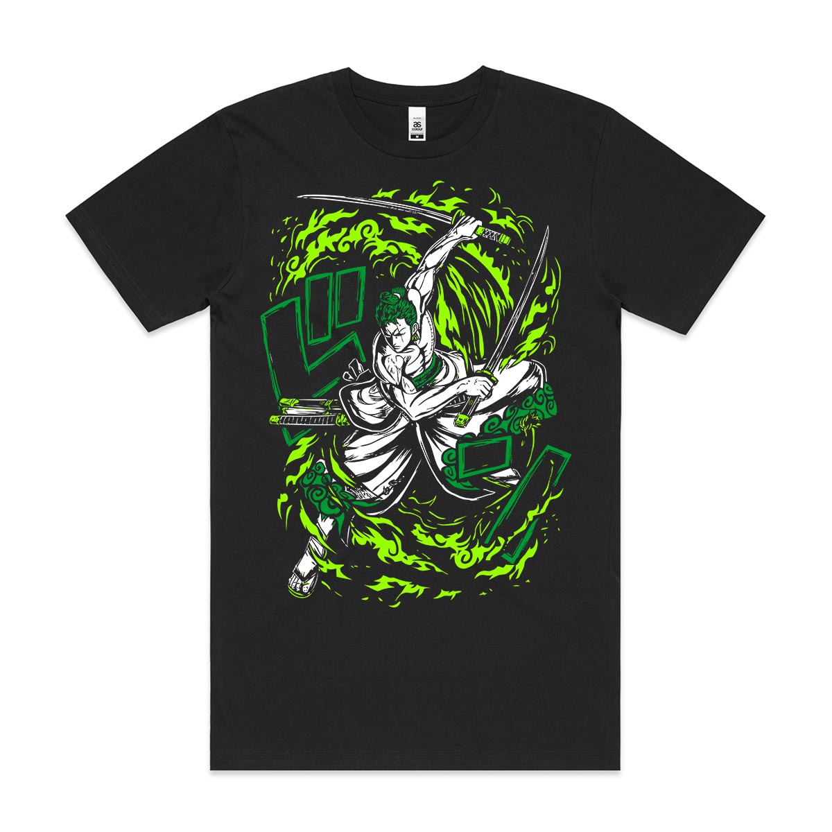 One Piece Roronoa Zoro T-Shirt Cotton Block Tee Japanese anime