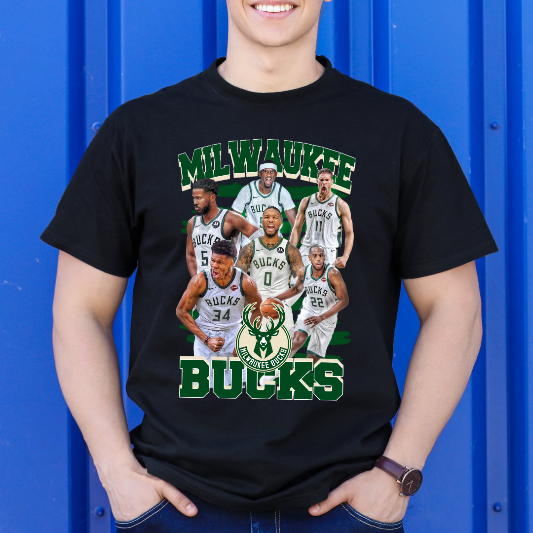 Milwaukee Bucks V2 NBA T-Shirt Sport Athlete Family Tee