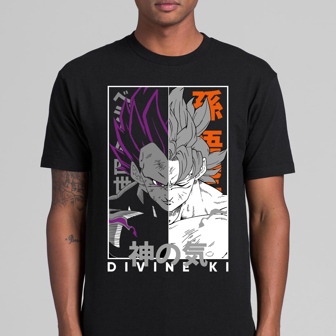 Dragon Ball Goku Vegeta Divine Ki T-Shirt Japanese Anime Tee
