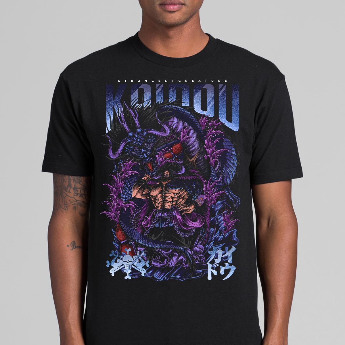 One Piece Kaido SS T-Shirt Cotton Block Tee Japanese Anime