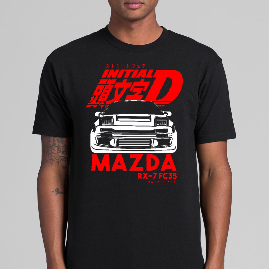 Initial D Mazda RX-7 FC3S T-Shirt Japanese Anime Tee