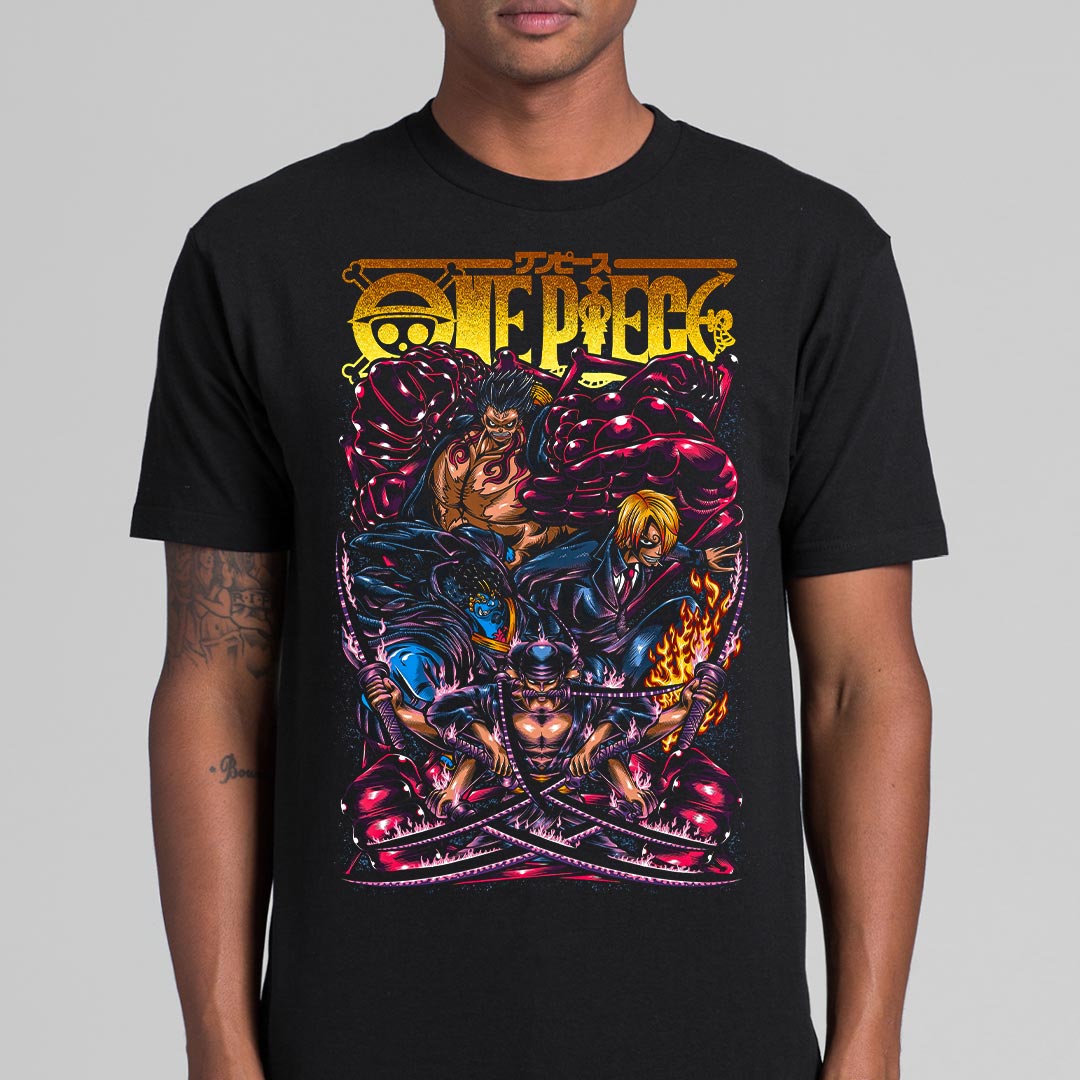 One Piece Luffy Sanji Zoro T-Shirt Japanese Anime Tee