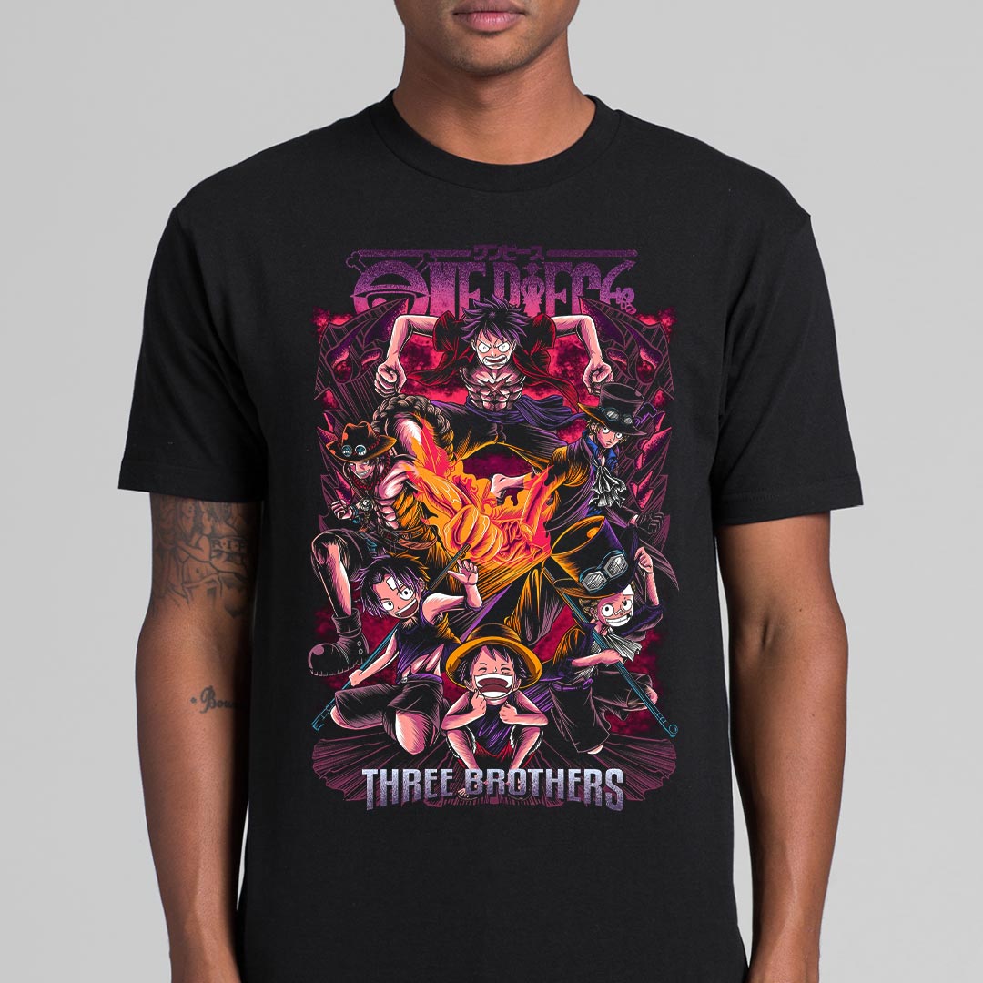 One Piece Three Brothers T-shirt Japanese anime Tee