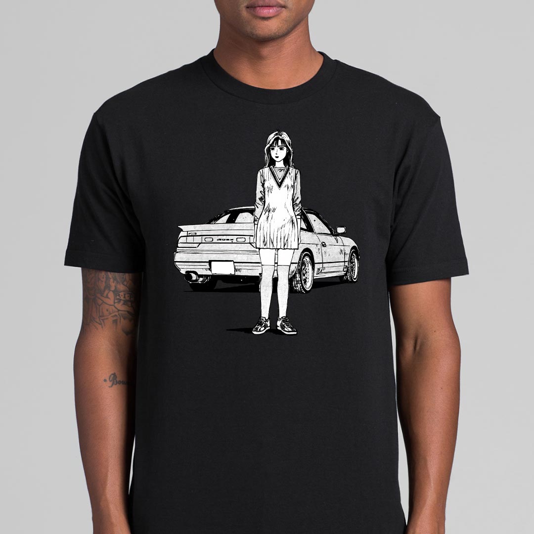 Initial D Mako Sato Nissan SilEighty 180SX T-Shirt Japanese Anime Tee