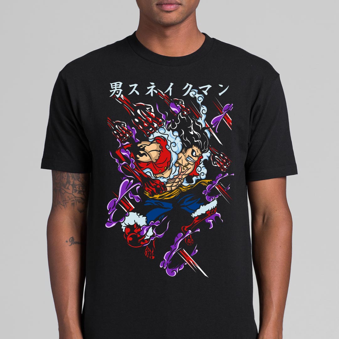 One Piece Luffy D Monkey gear 4 gomu gomu T-shirt Japanese anime Tee