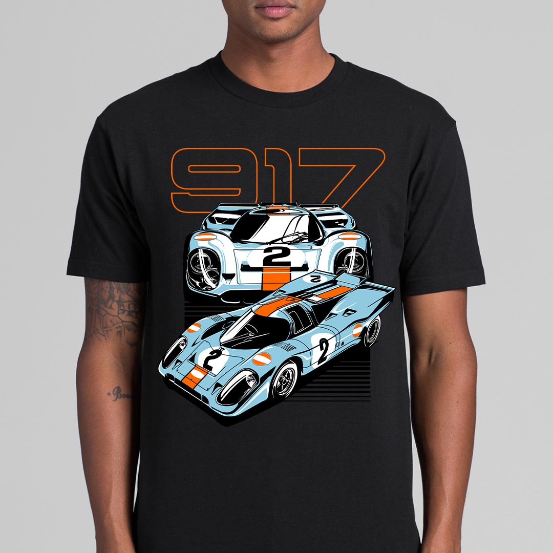 Porsche 917 Black T-Shirt Garage Speed Tee