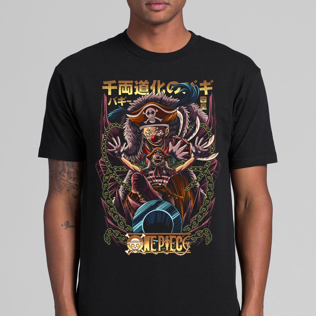 One Piece 4 emperors Buggy T-Shirt Japanese Anime Tee