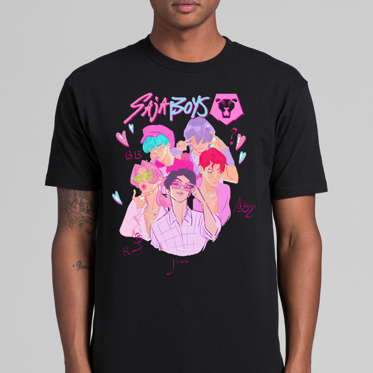 Saja Boys K-pop Demon Hunters V6 T-shirt Animation Movie Tee
