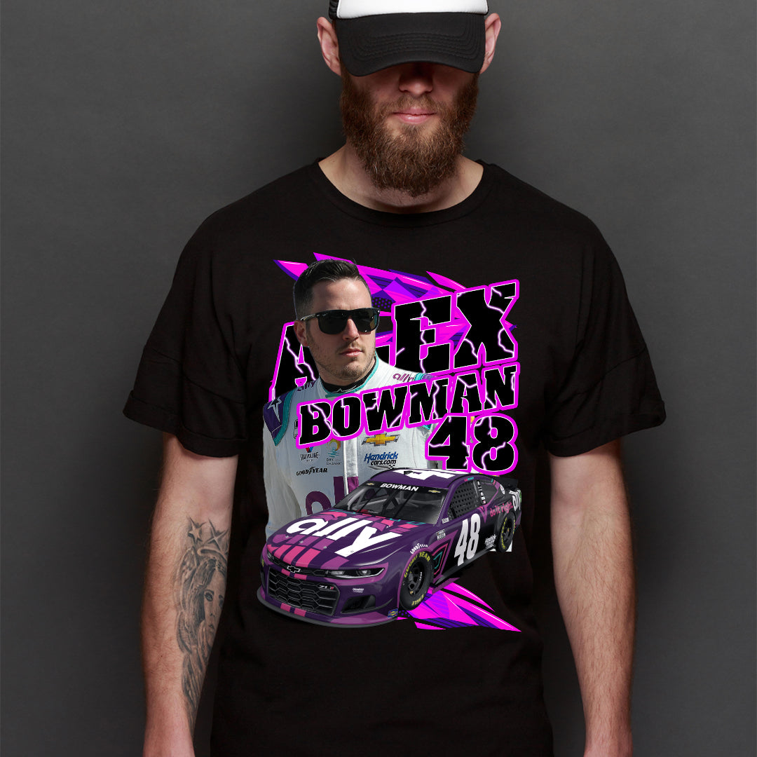 Alex Bowman Stock Car Racing T-Shirt Sport Athlete Family Tee