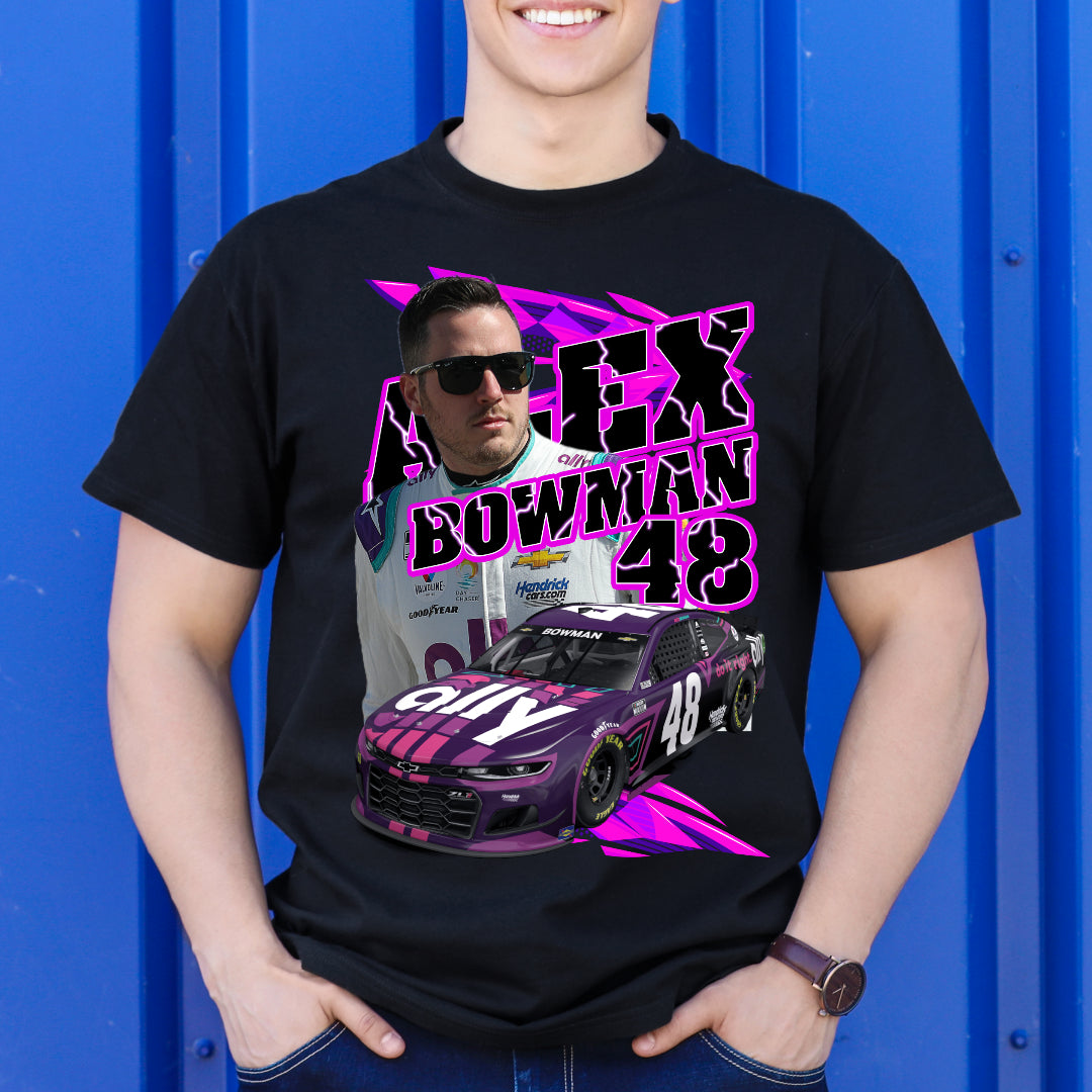 Alex Bowman Stock Car Racing T-Shirt Sport Athlete Family Tee