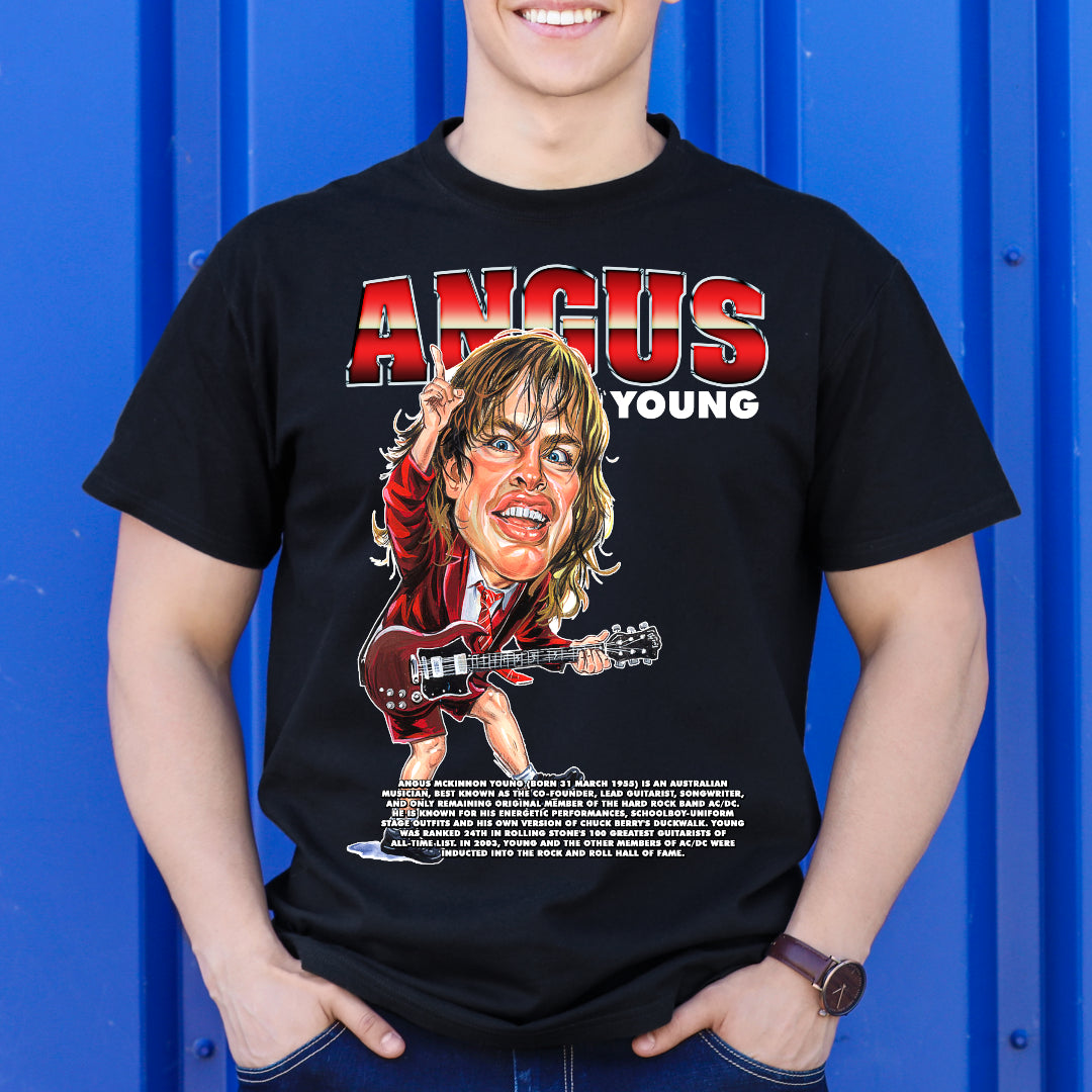 Angus Young AC/DC T-Shirt Band Family Tee Music Rock And Roll