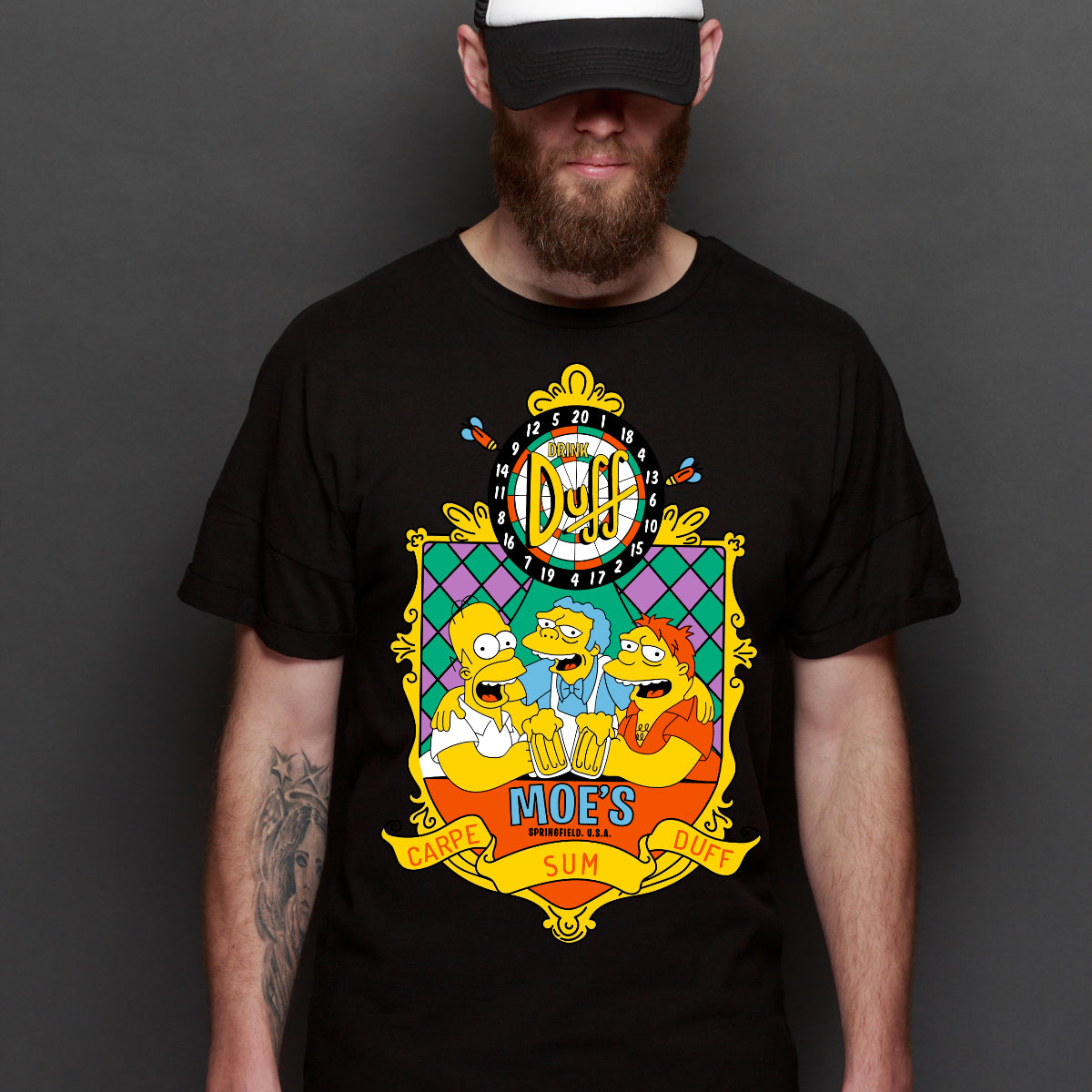 The Simpsons Drink Duff Beer Moe's Tavern Bar T-Shirt Funny Tee