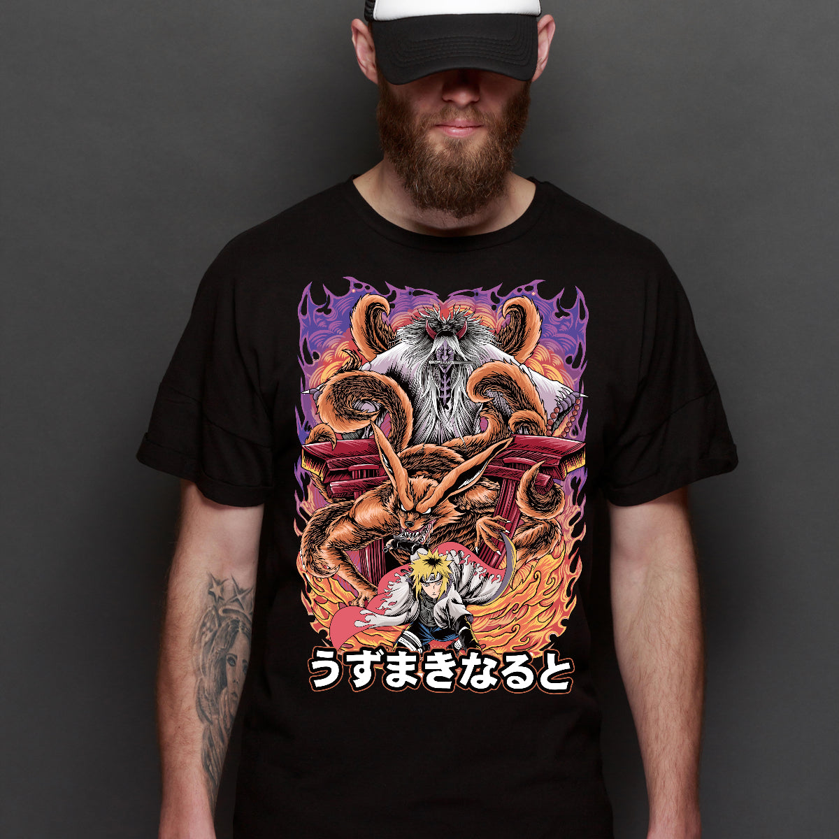 Naruto Kurama & Minato T-shirt Japanese Anime Tee