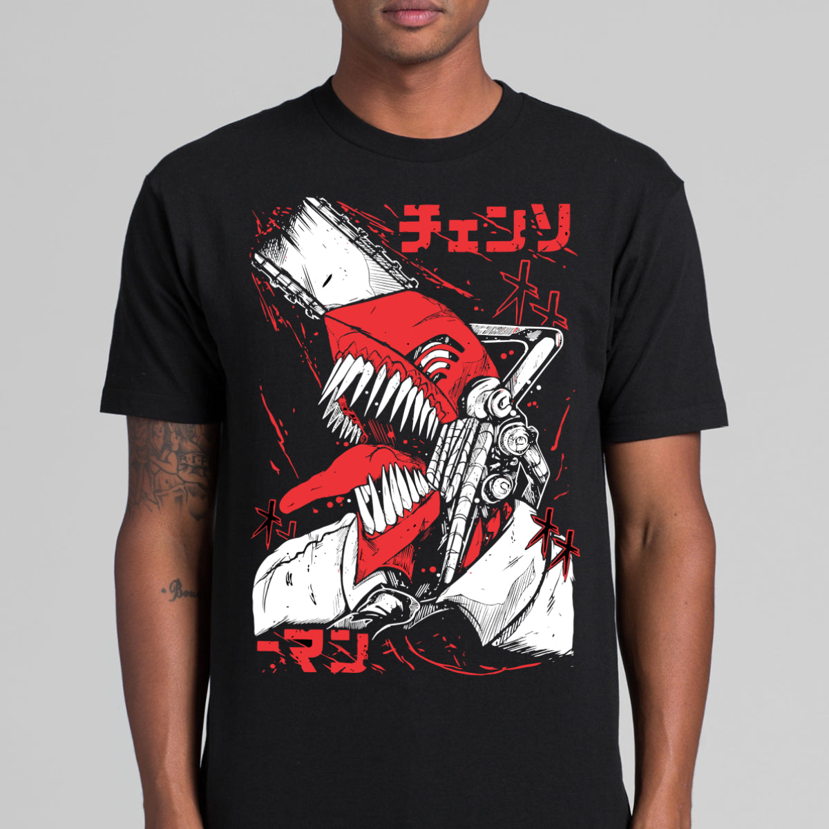 Chainsaw Man V10 T-Shirt Cotton Block Tee Japanese anime Tee