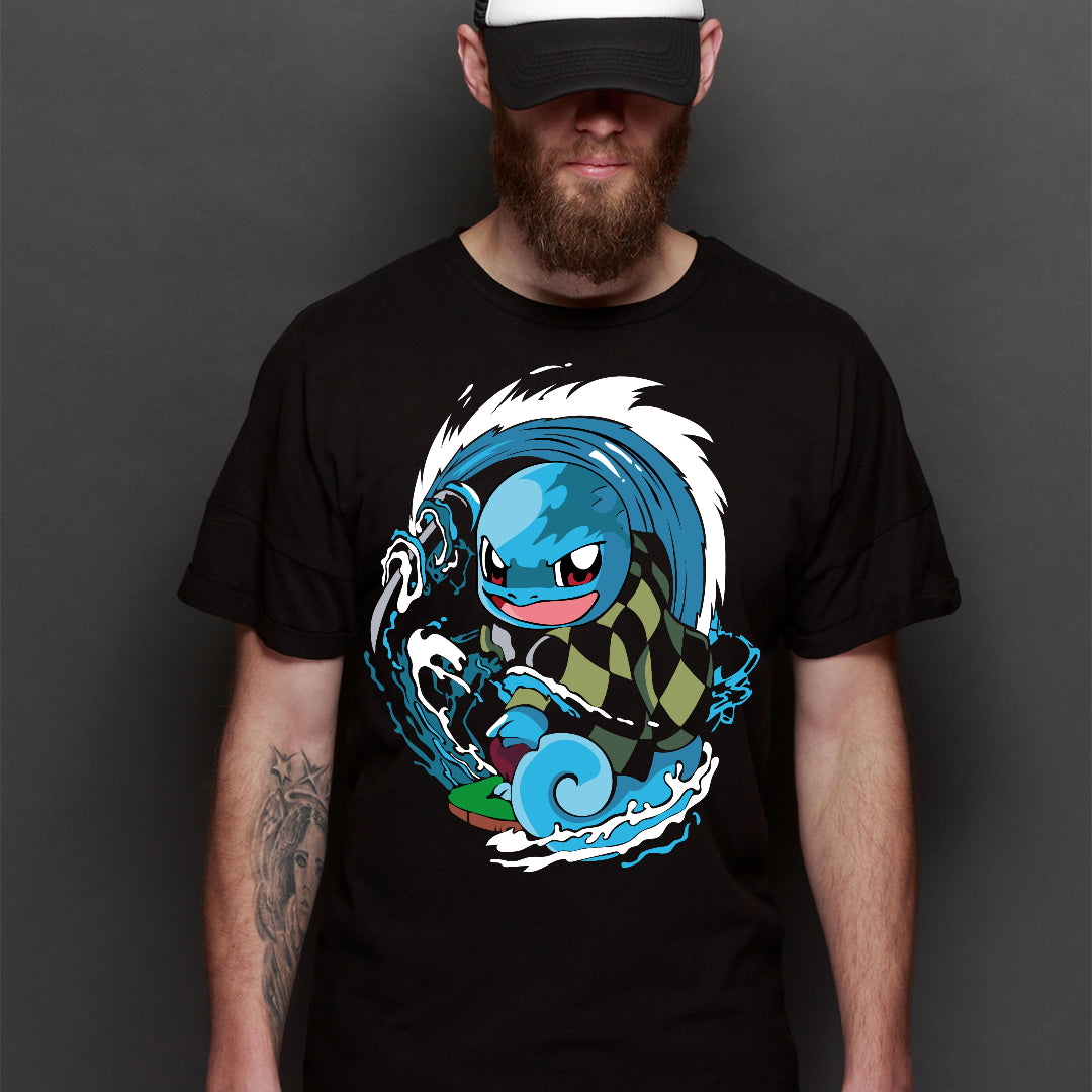 pokemon squirtle T-Shirt Cotton Block Tee Japanese anime
