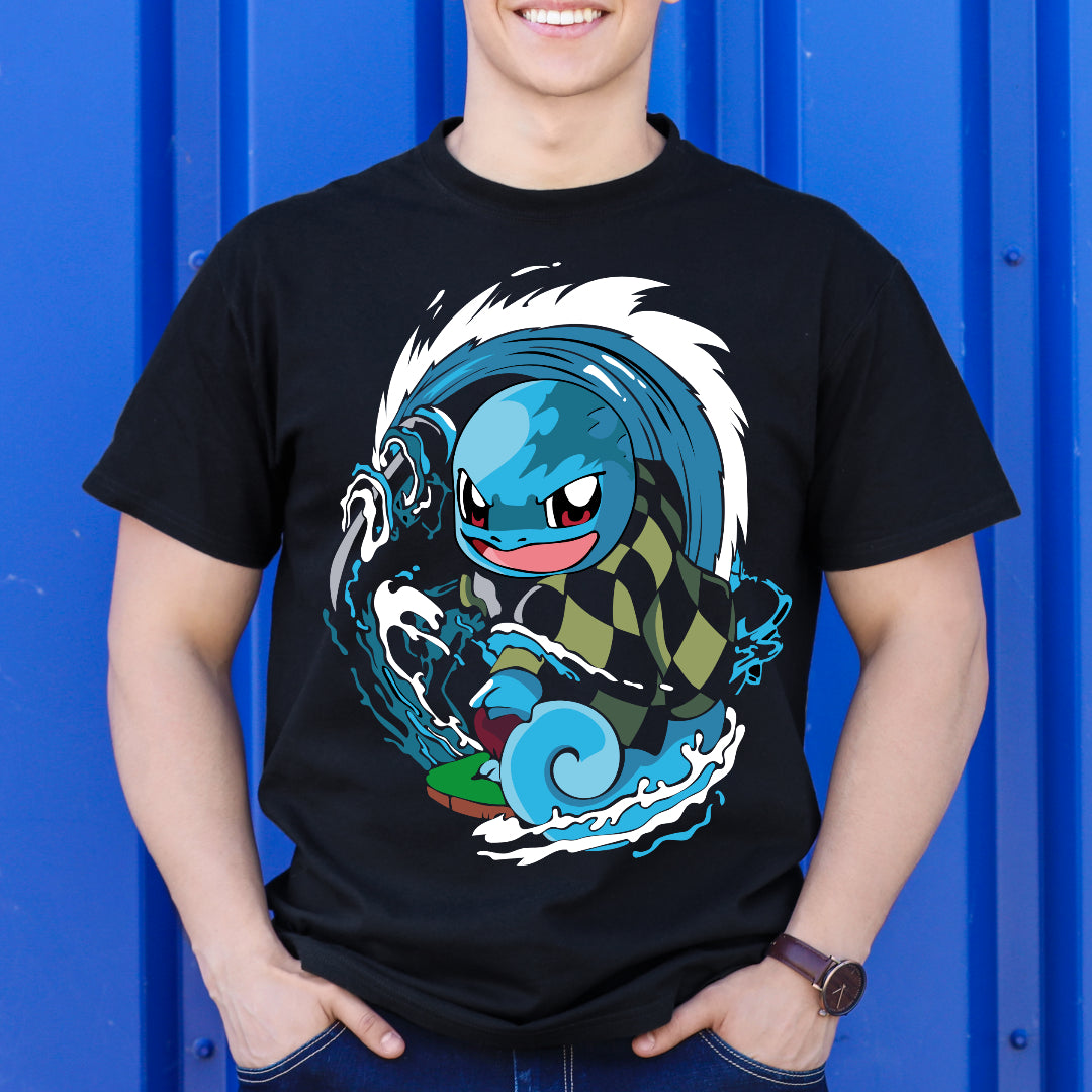 pokemon squirtle T-Shirt Cotton Block Tee Japanese anime