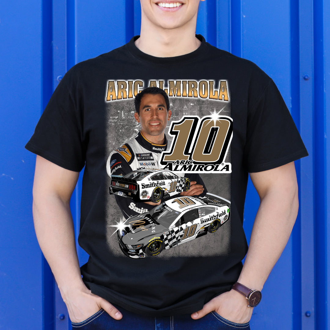 Aric Almirola Stock Car Racing T-Shirt Sport Athlete Family Tee