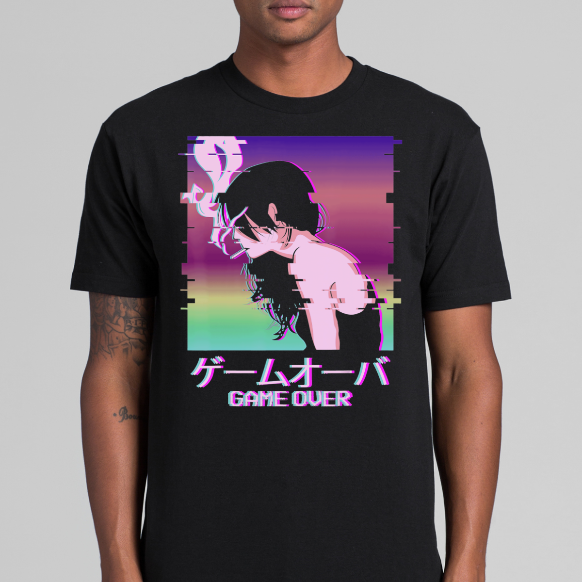 Japanese Girl Game Over T-Shirt Anime Tee