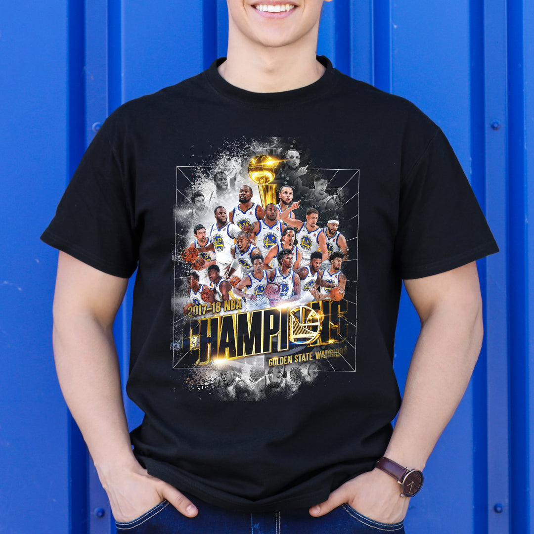 2017-2018 Championship Golden State Warriors NBA T-Shirt Sport Athlete Family Tee