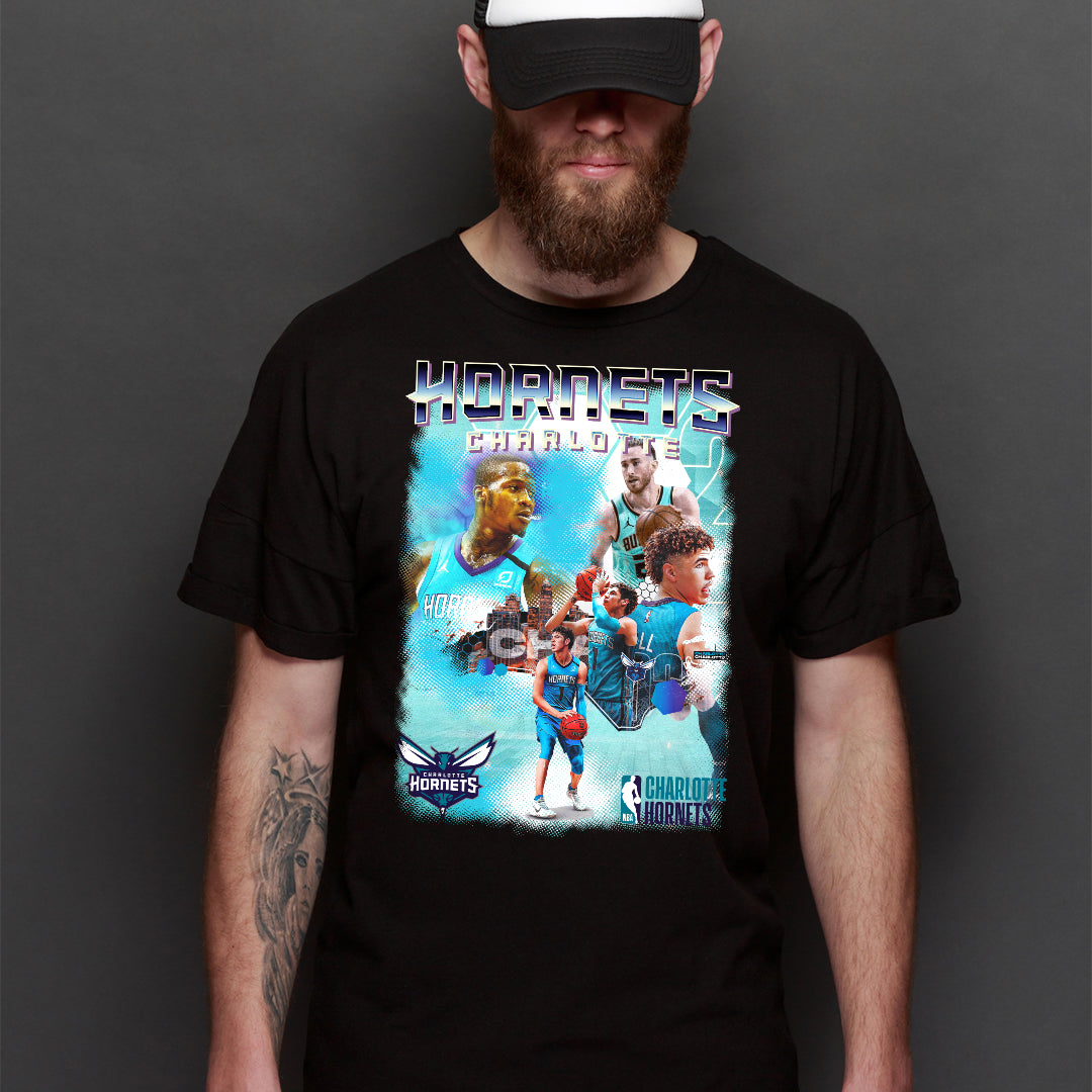 Charlotte Hornets NBA T-Shirt Sport Athlete Family Tee