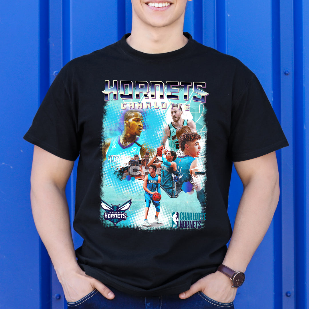 Charlotte Hornets NBA T-Shirt Sport Athlete Family Tee