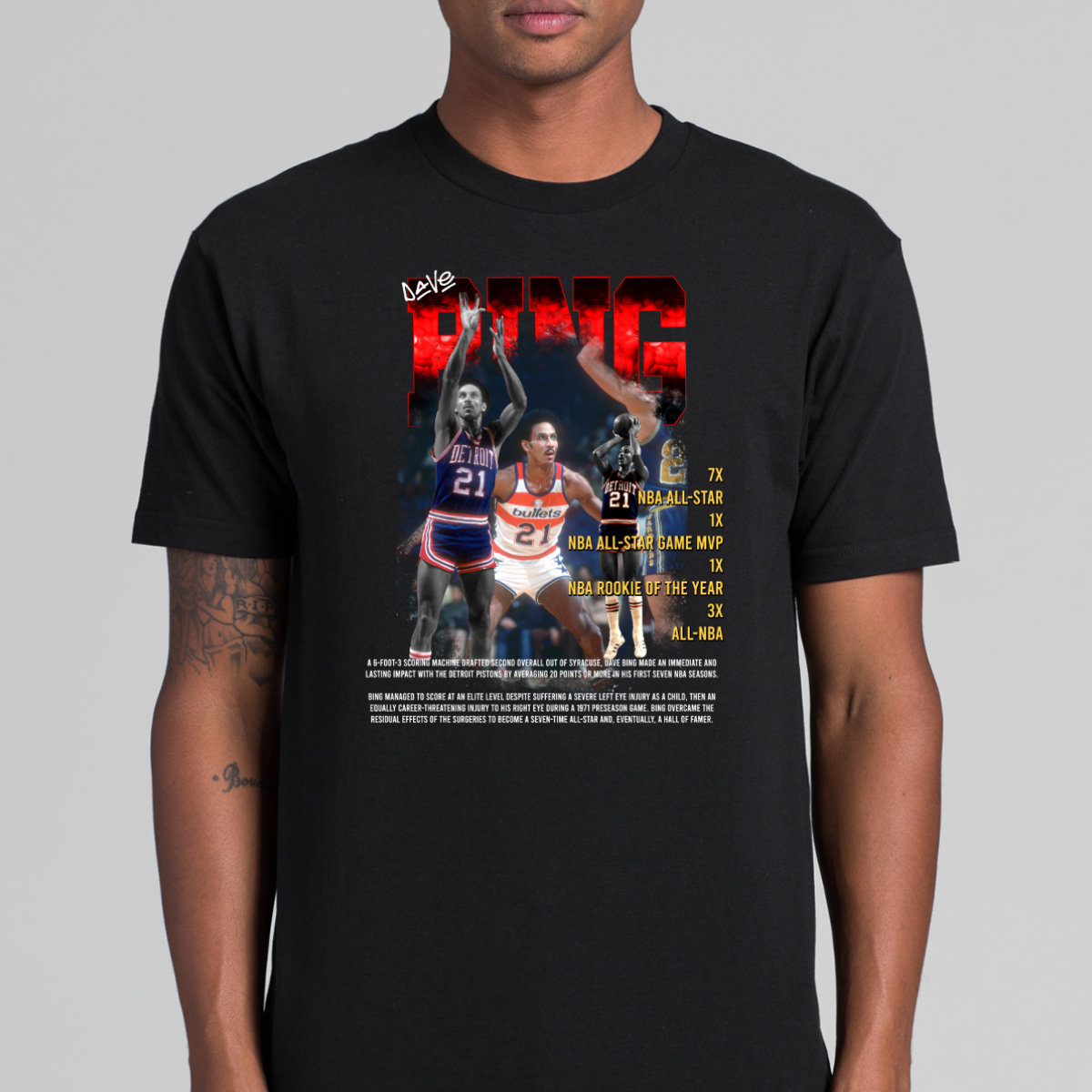 Dave Bing NBA T-Shirt Sport Athlete Family Tee