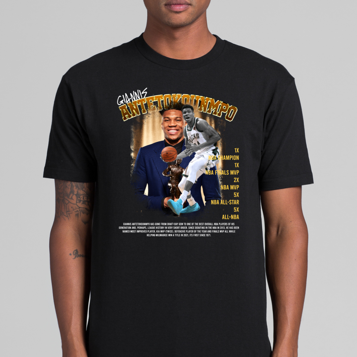 Giannis Antetokounmpo V3 NBA T-Shirt Sport Athlete Family Tee