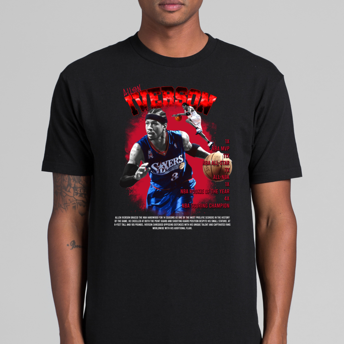 Allen Iverson V8 NBA T-Shirt Sport Athlete Family Tee