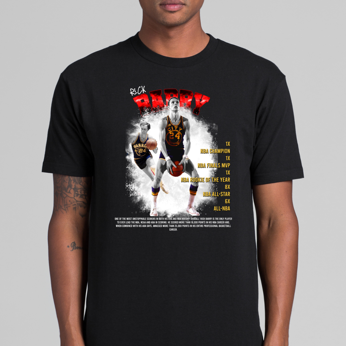 Rick Barry NBA T-Shirt Sport Athlete Family Tee