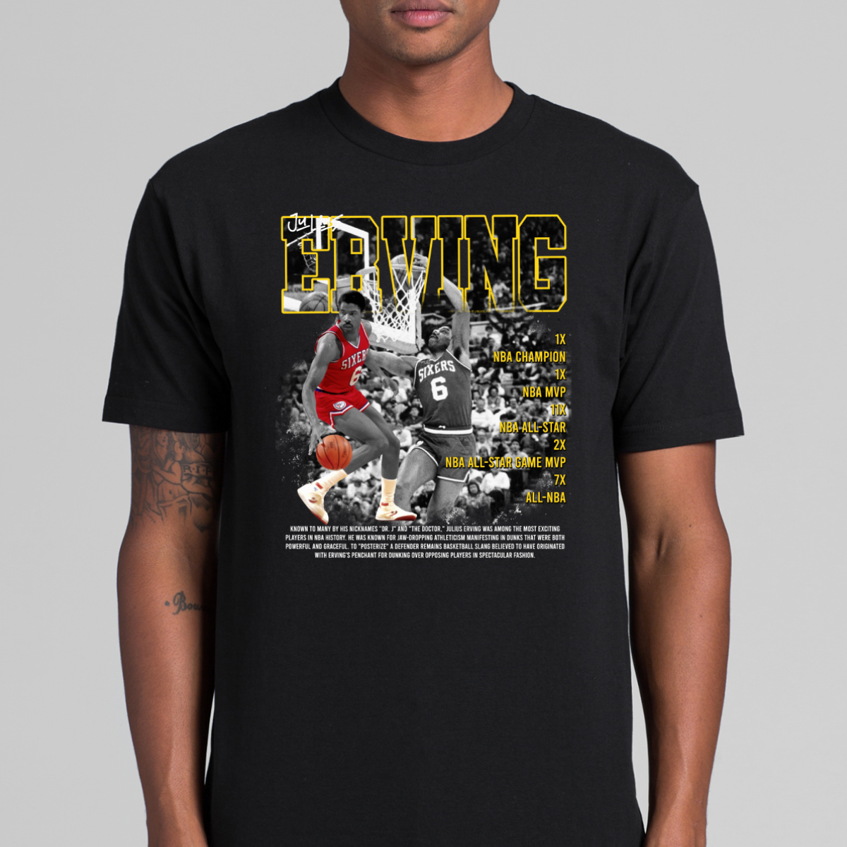 Julius Erving NBA T-Shirt Sport Athlete Family Tee
