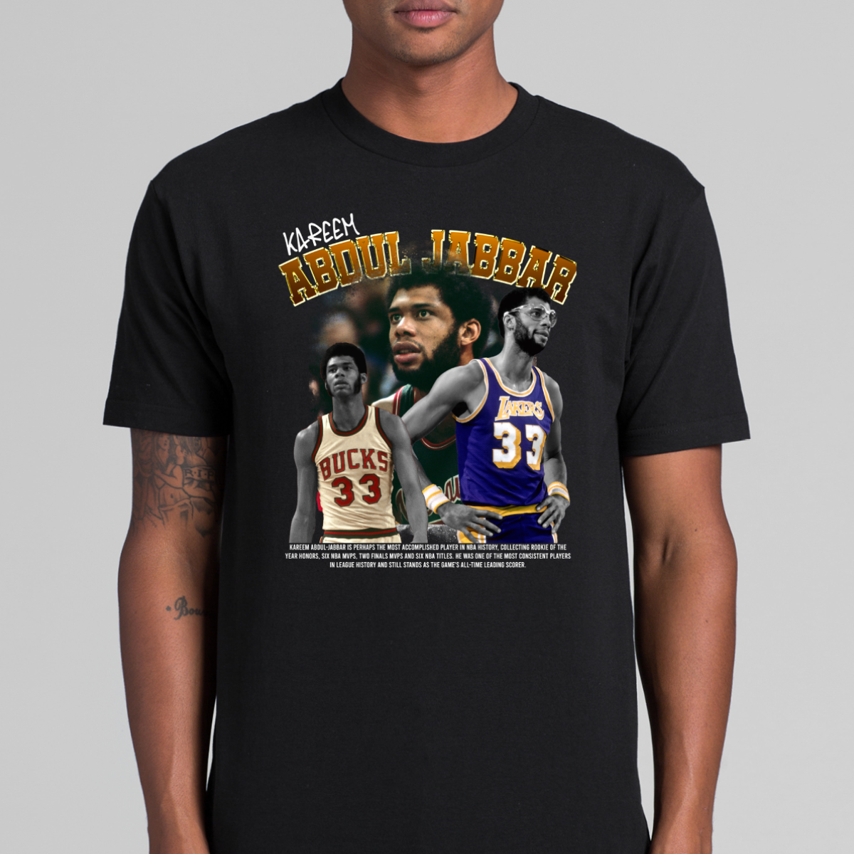 Kareem Abdul-Jabbar V2 NBA T-Shirt Sport Athlete Family Tee